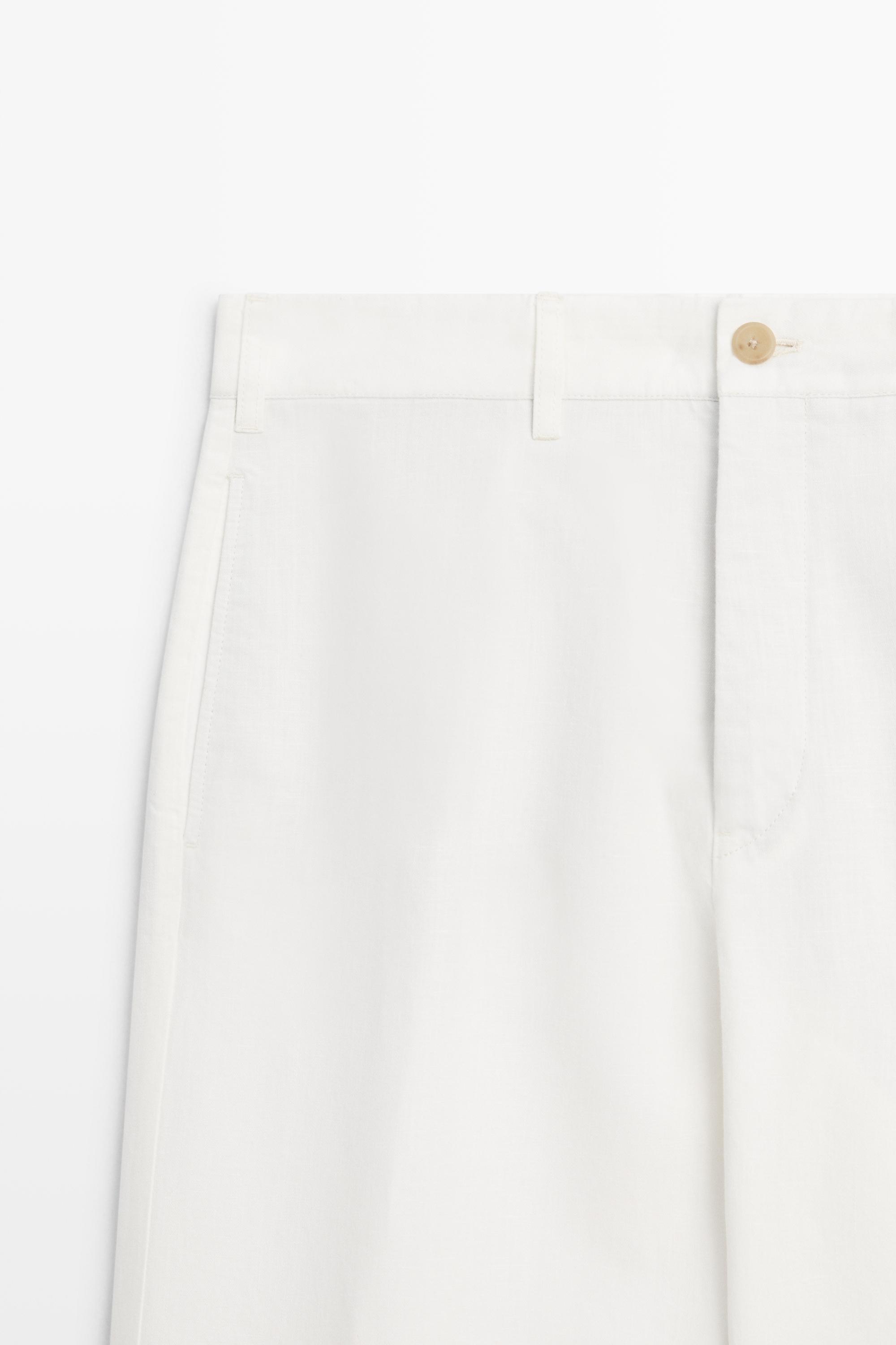Pantalon straight lin et coton